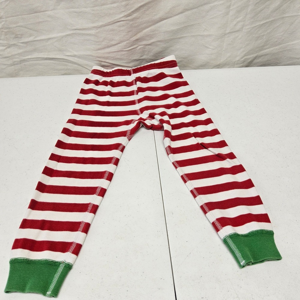 Hanna‎ Andersson Pajama Set Kids Size 3 Red White Green Striped Organic Cotton - Picture 5 of 9